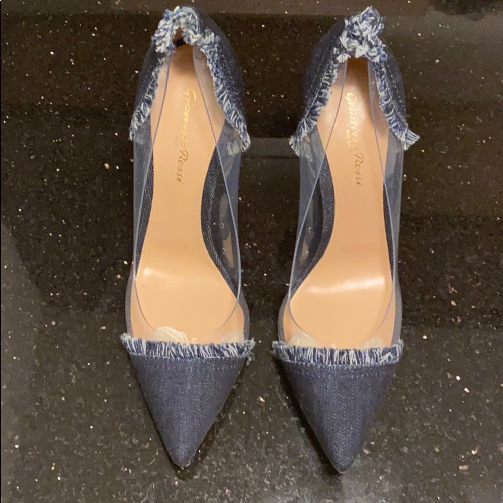 Gianvito Rossi Lola Plexi Denim Heel